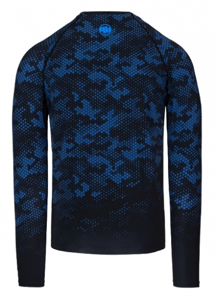 PitBull Rashguard Langarmshirt Hex Camo Hilltop blau